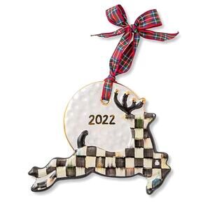 MacKenzie-Childs Courtly Check Stag Ornament 2022 Christmas NEW